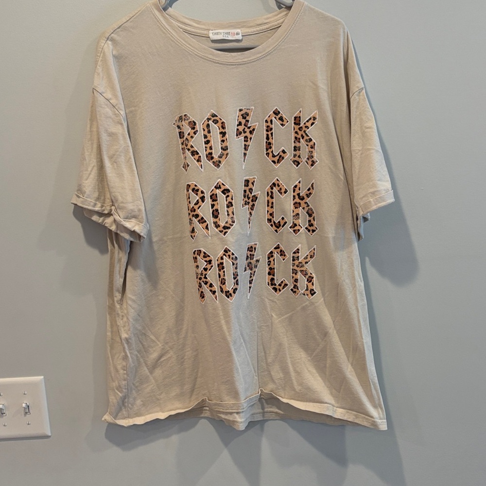 Eighty Eight Tan 'Rock' Graphic Tee